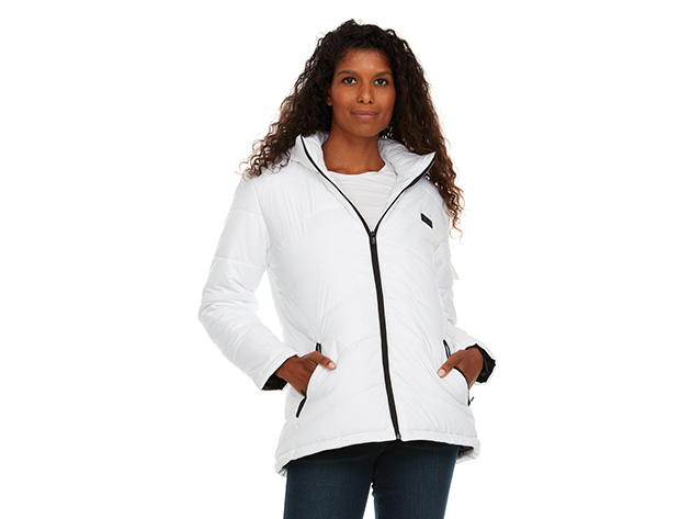 Helios Paffuto Heated Women's Coat with Power Bank (White/XXL)